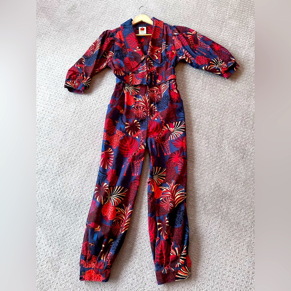 FARM RIO Animals tapestry canvas jumpsuit